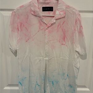 Abercrombie & Fitch Pink and Blue Tie-Dye Shirt